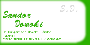 sandor domoki business card