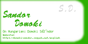 sandor domoki business card